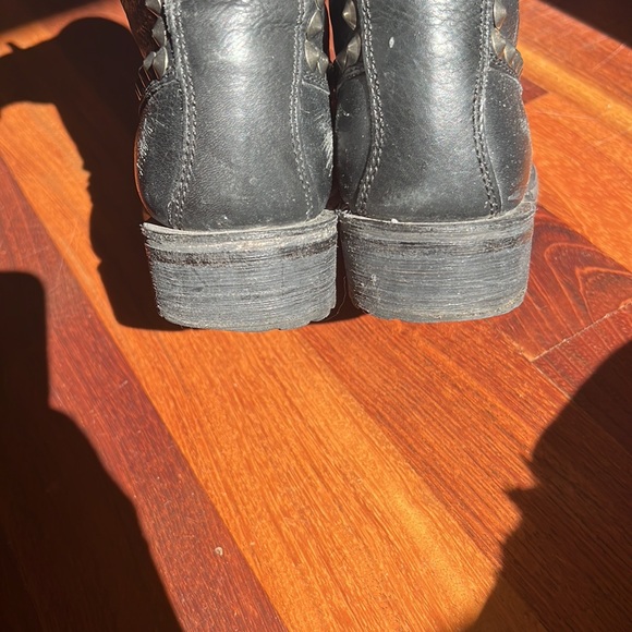 Ash studded black leather combat boots size 38.5 - Picture 3 of 5